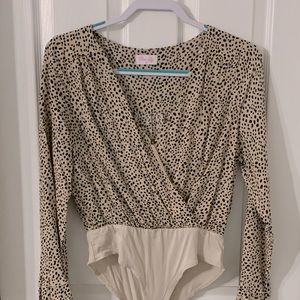 Pink Lily beige spotted bodysuit